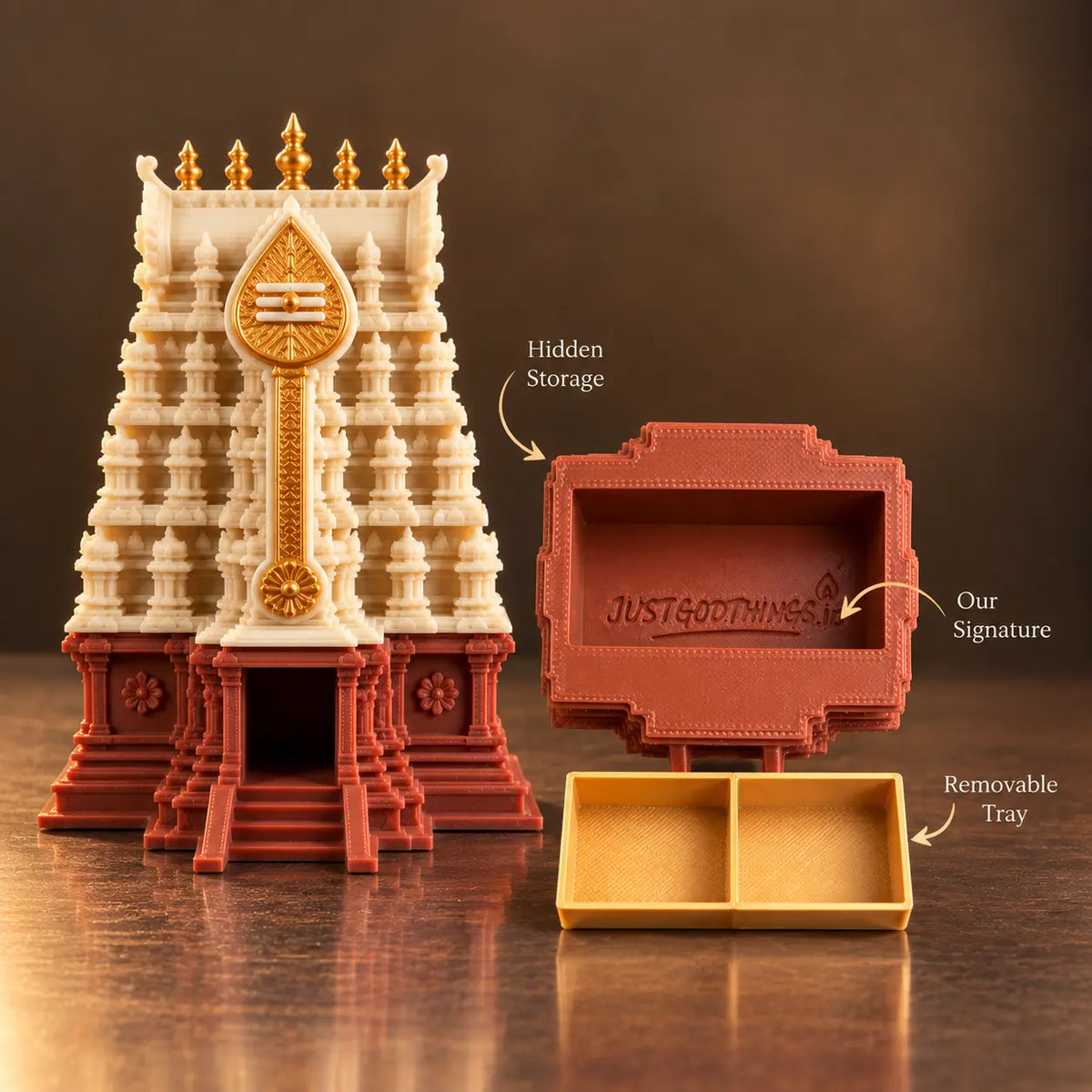Thiruchendur Gopuram | Manjal Kumkum Holder with Magnetic Vel